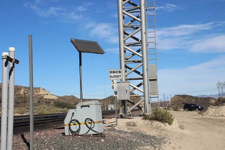 A close up of the BN-SF signage on the south side of the track as one enters the yard at Summit from the west.